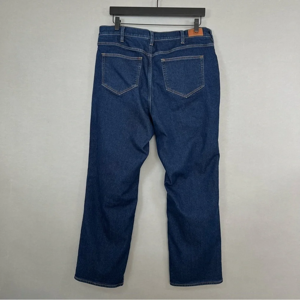 Lands' End Women's Blue Flannel Lined Straight Leg Jeans